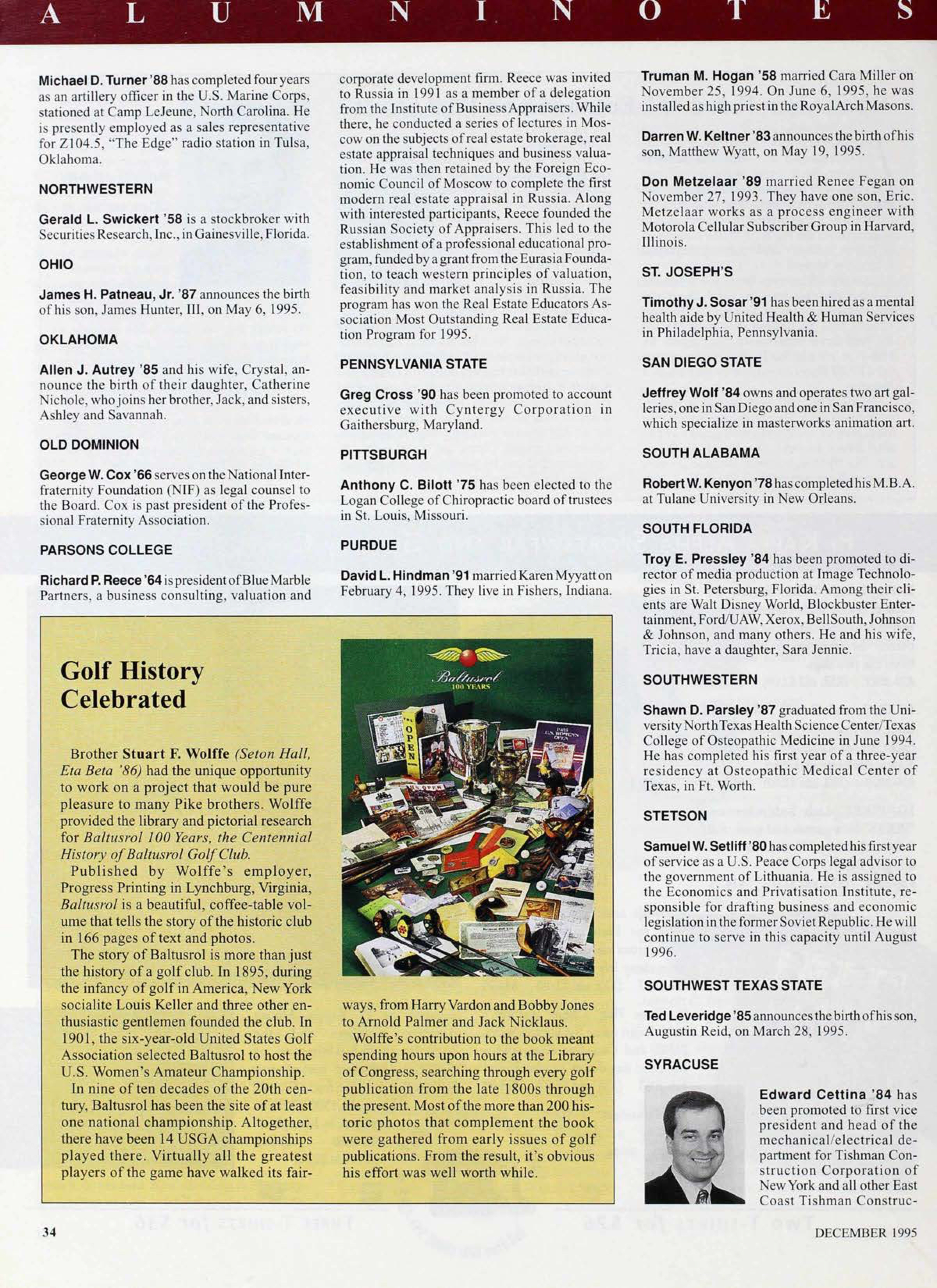 Alumni Notes, Continued 3, December 1995